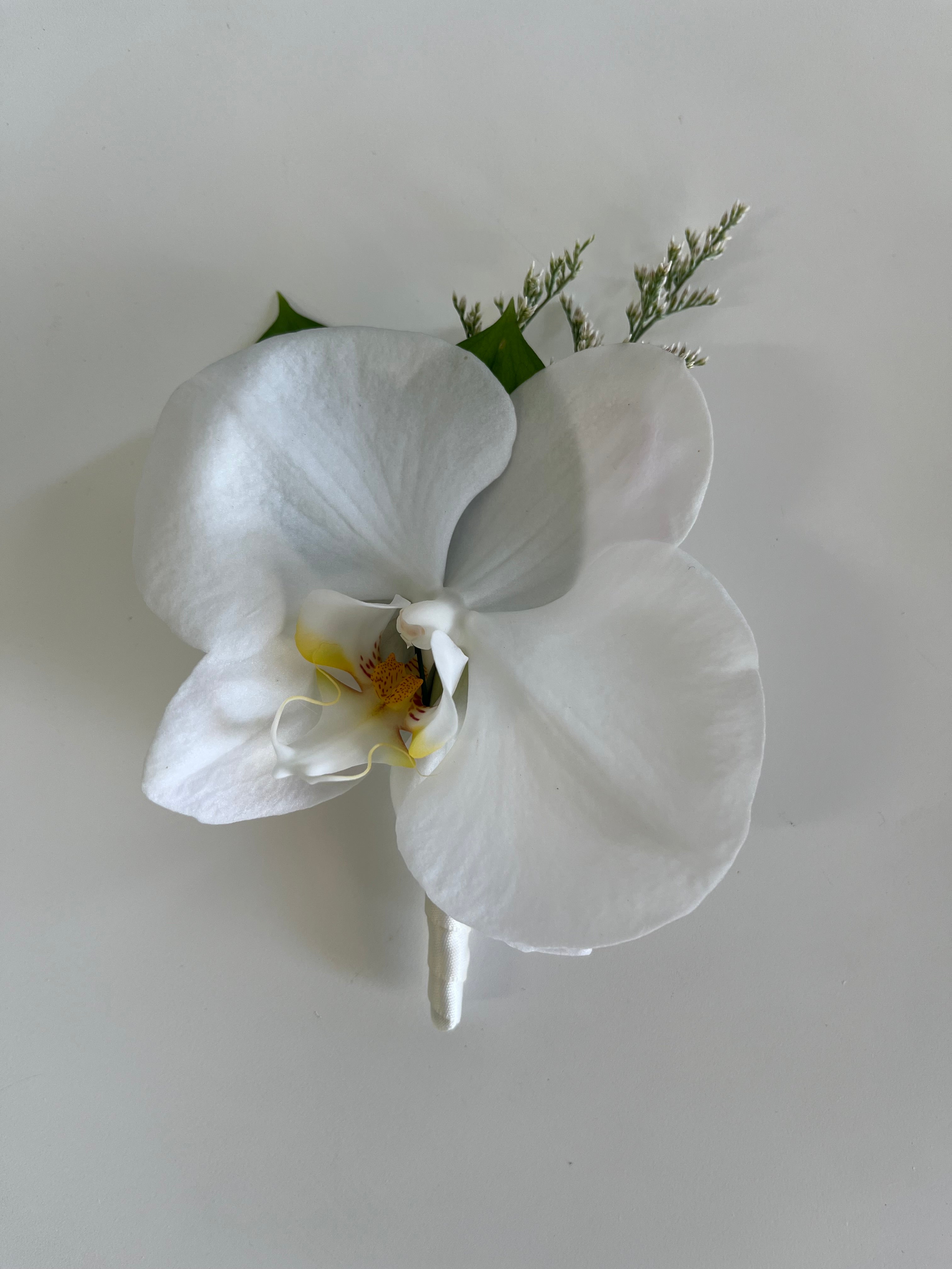 Boutonniere White Orchid