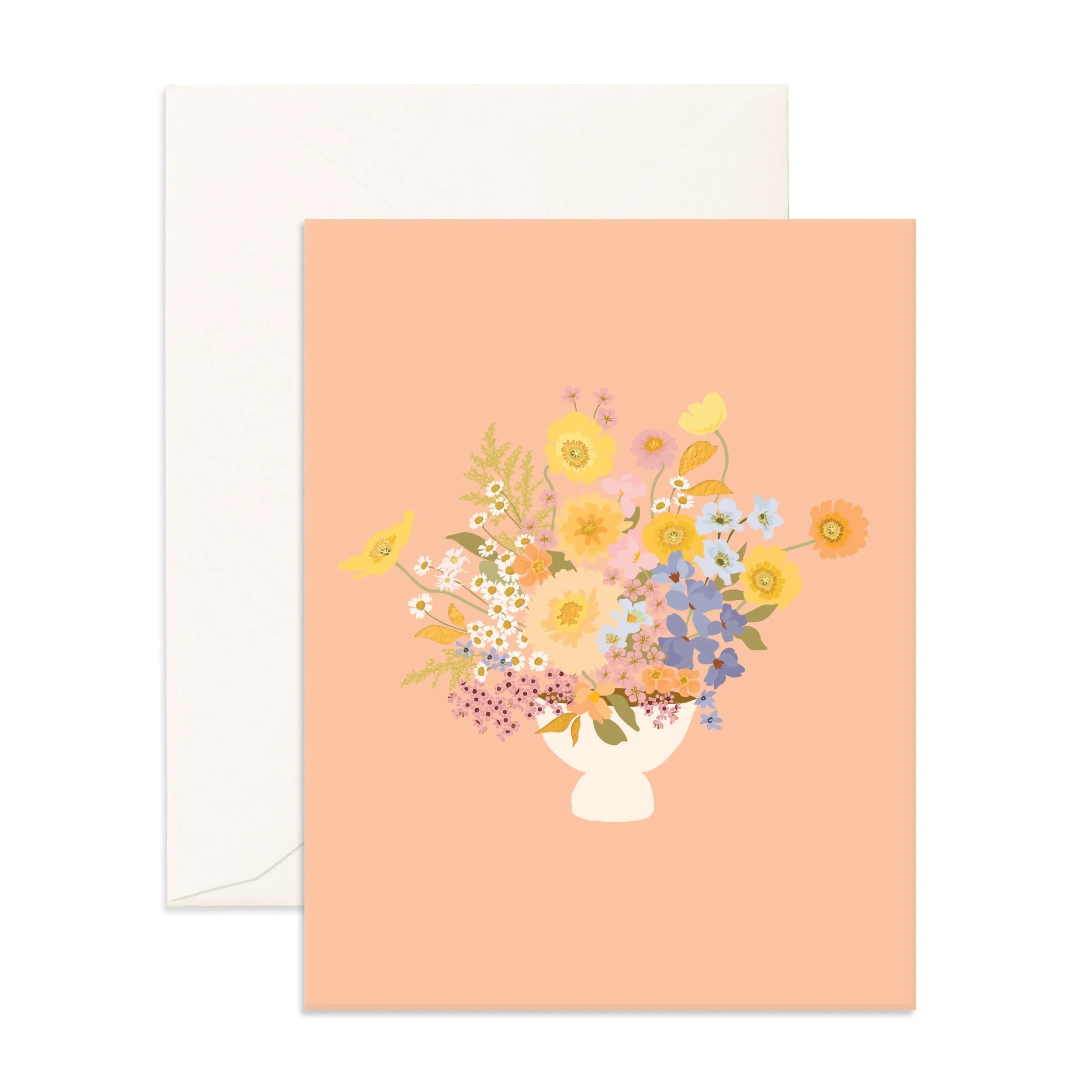 Spring Florals Peach - Greeting Card