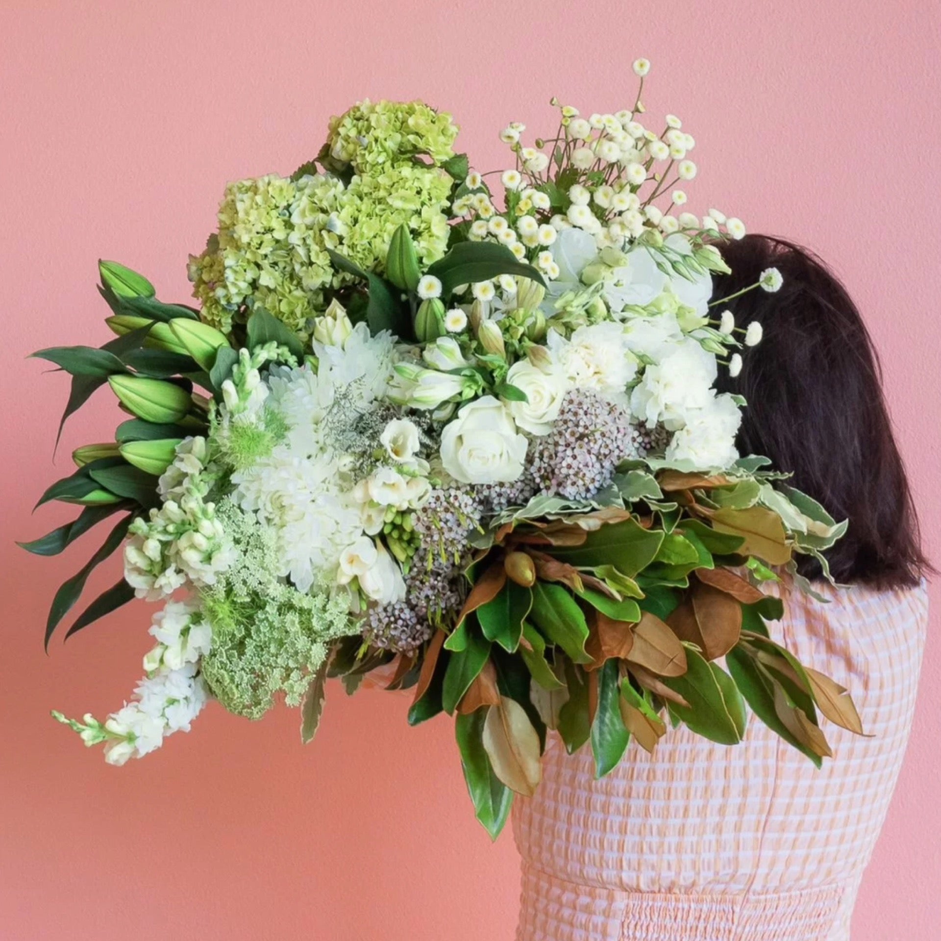 So Fresh and Clean – White and Green Flower Bouquet