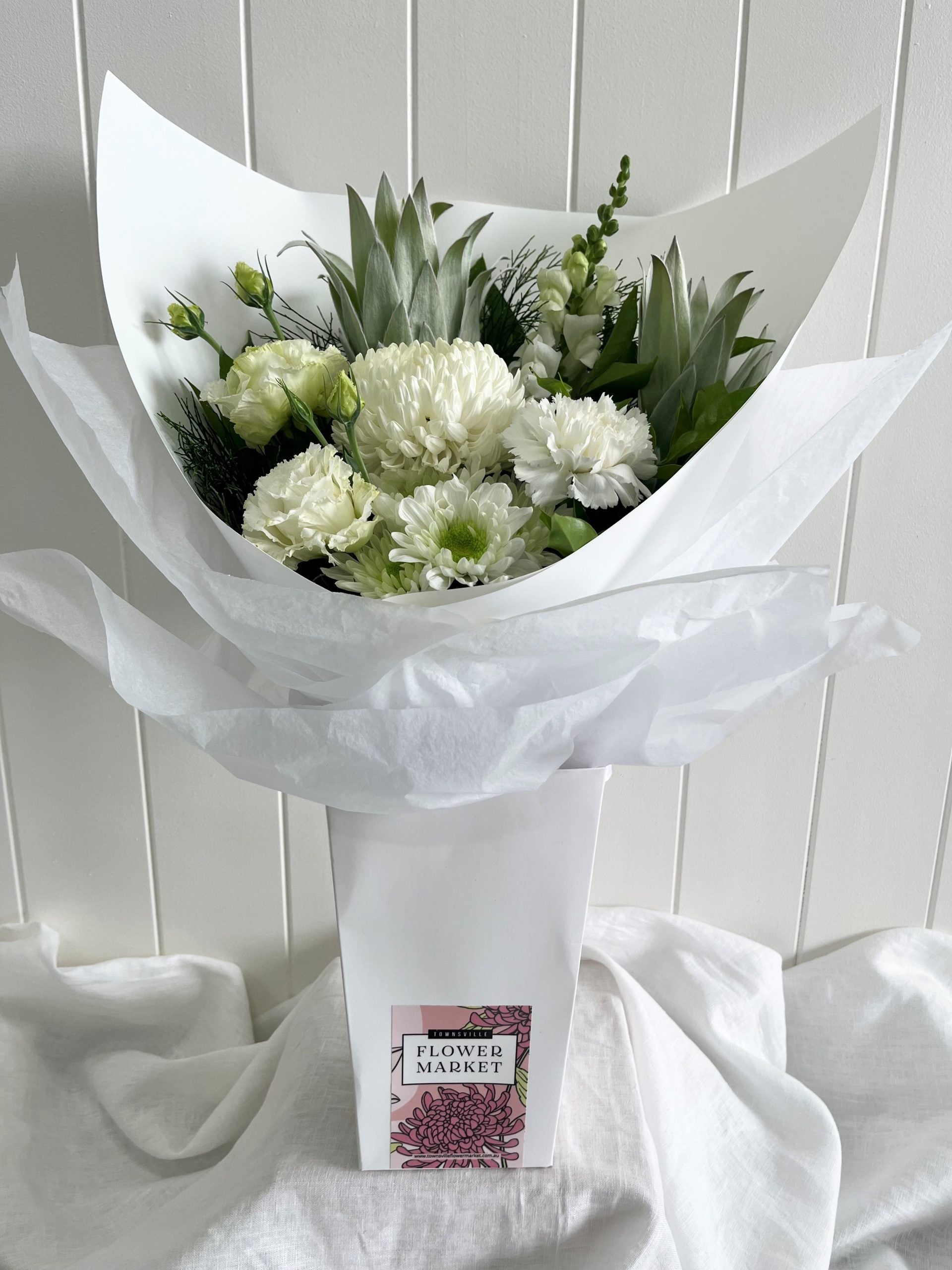 So Fresh and Clean – White and Green Flower Bouquet