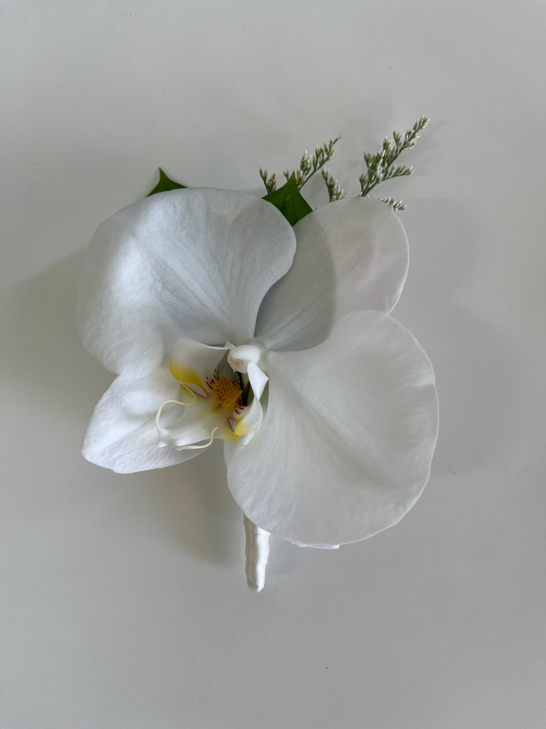 Boutonniere White Orchid