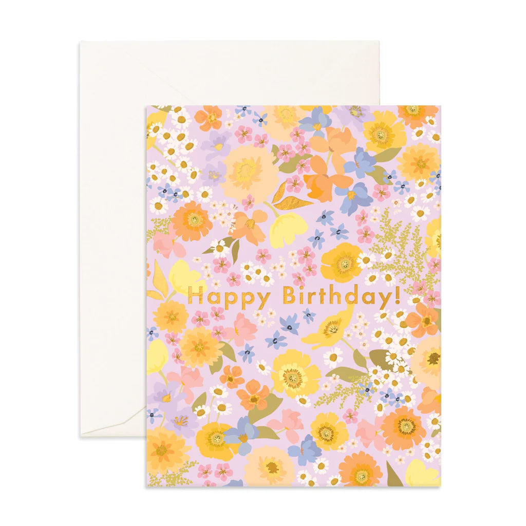 Happy Birthday Floralscape - Greeting Card