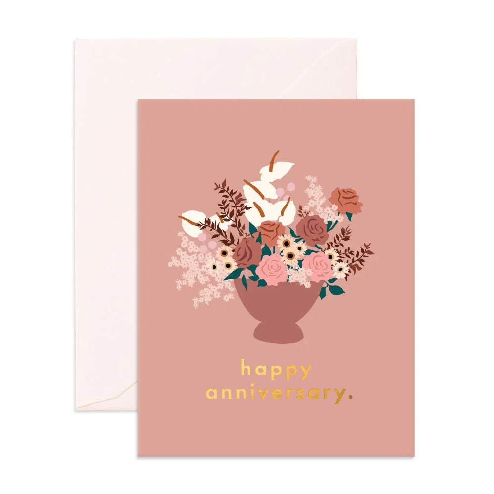 Happy Anniversary Flowers - Greeting Card
