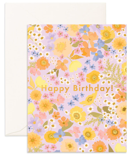 Happy Birthday Floralscape - Greeting Card