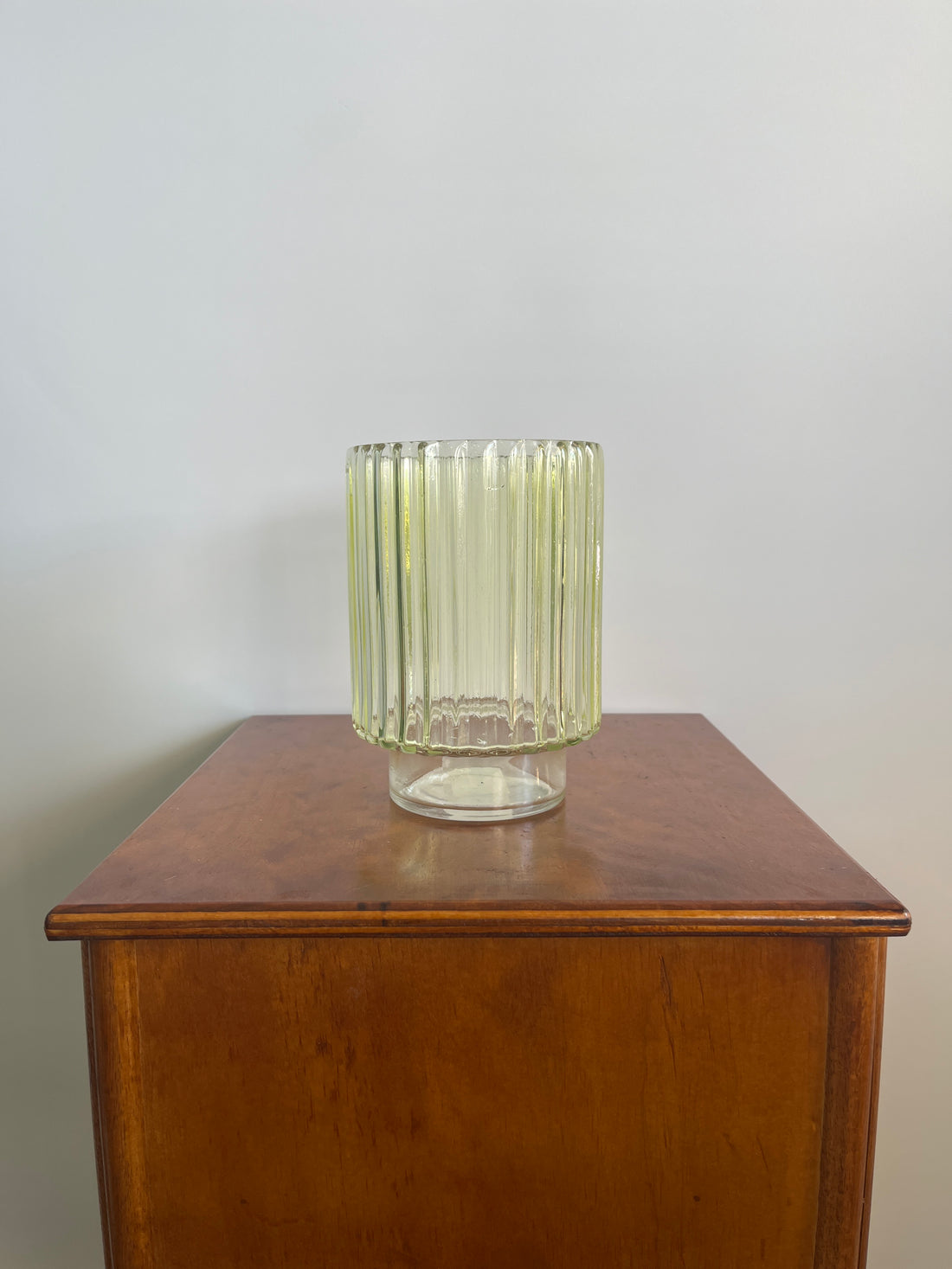 Sunny Yellow Ribbed Vase