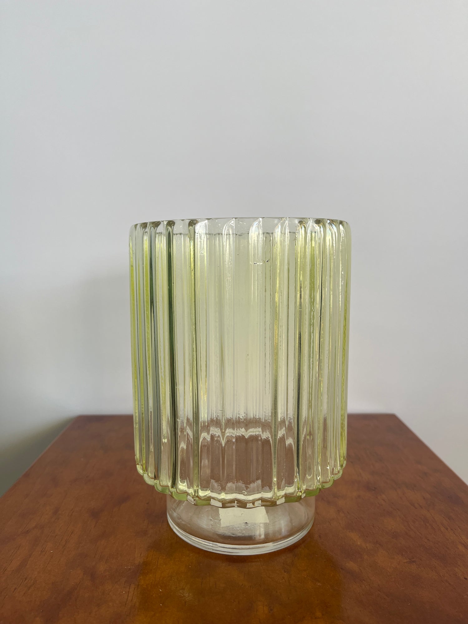 Sunny Yellow Ribbed Vase