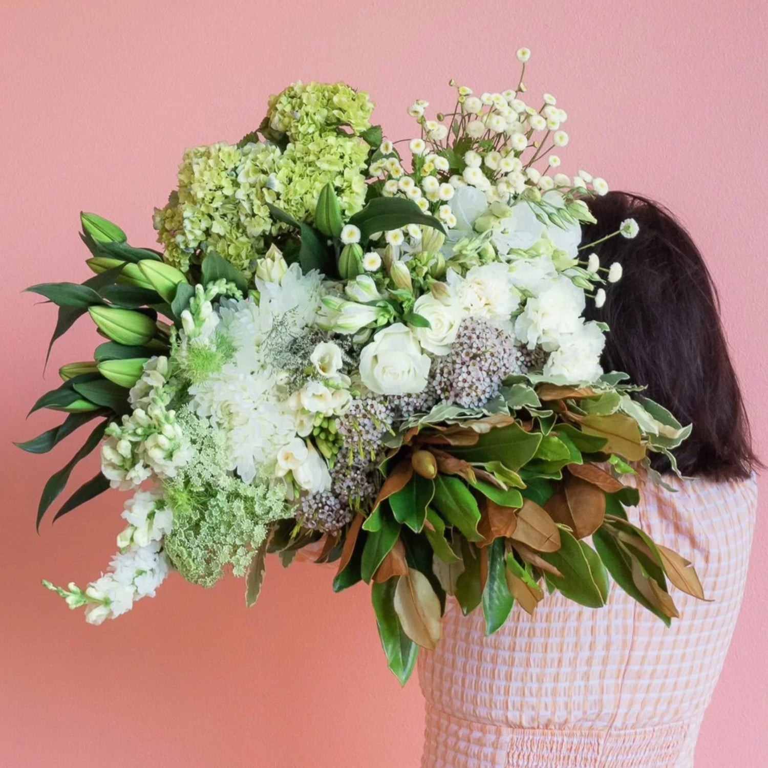So Fresh and Clean – White and Green Flower Bouquet