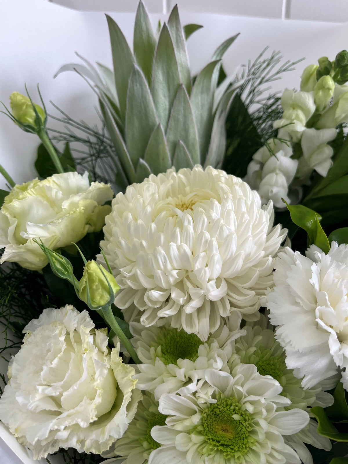So Fresh and Clean – White and Green Flower Bouquet